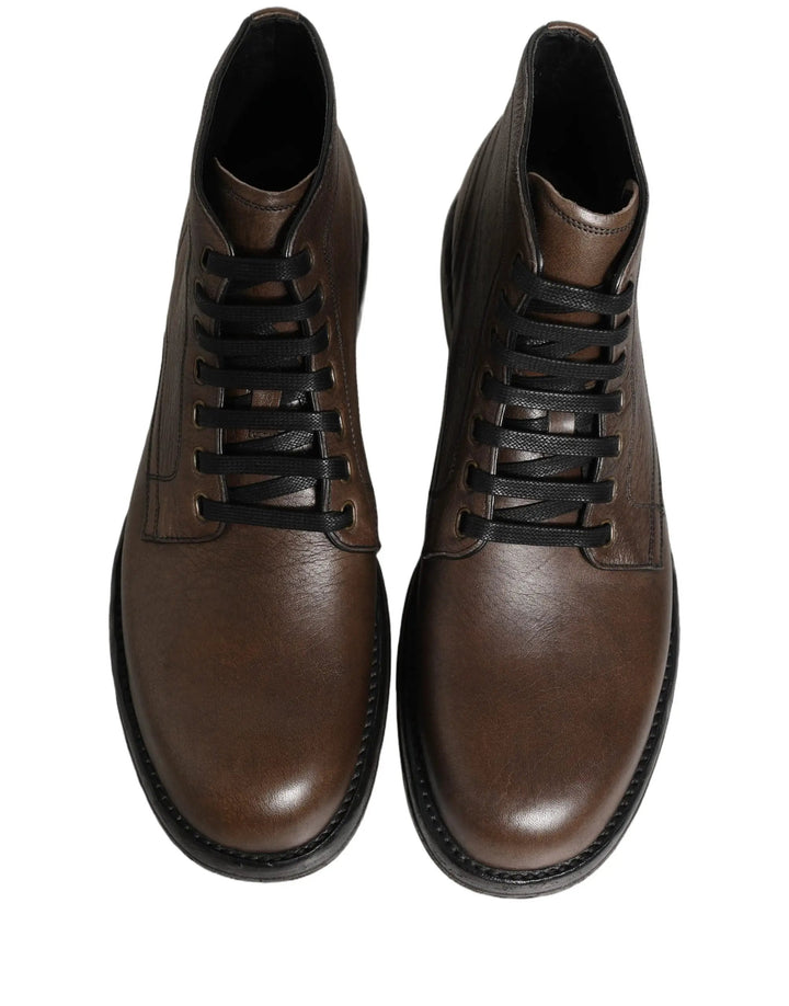 Dolce &amp; Gabbana Sample Sale | Dolce &amp; Gabbana Brown Perugino Leather Men Ankle Boots Shoes - | Designer outlet