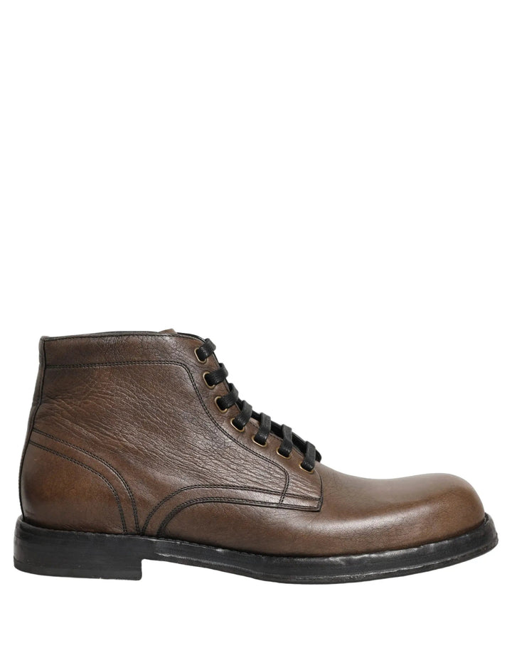 Dolce &amp; Gabbana Sample Sale | Dolce &amp; Gabbana Brown Perugino Leather Men Ankle Boots Shoes - | Designer outlet