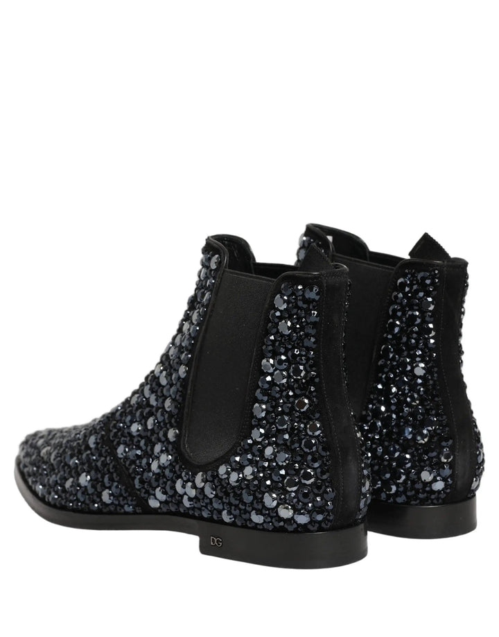 Dolce &amp; Gabbana Sample Sale | Dolce &amp; Gabbana Black Embellished Chelsea Ankle Boots Shoes - | Designer outlet