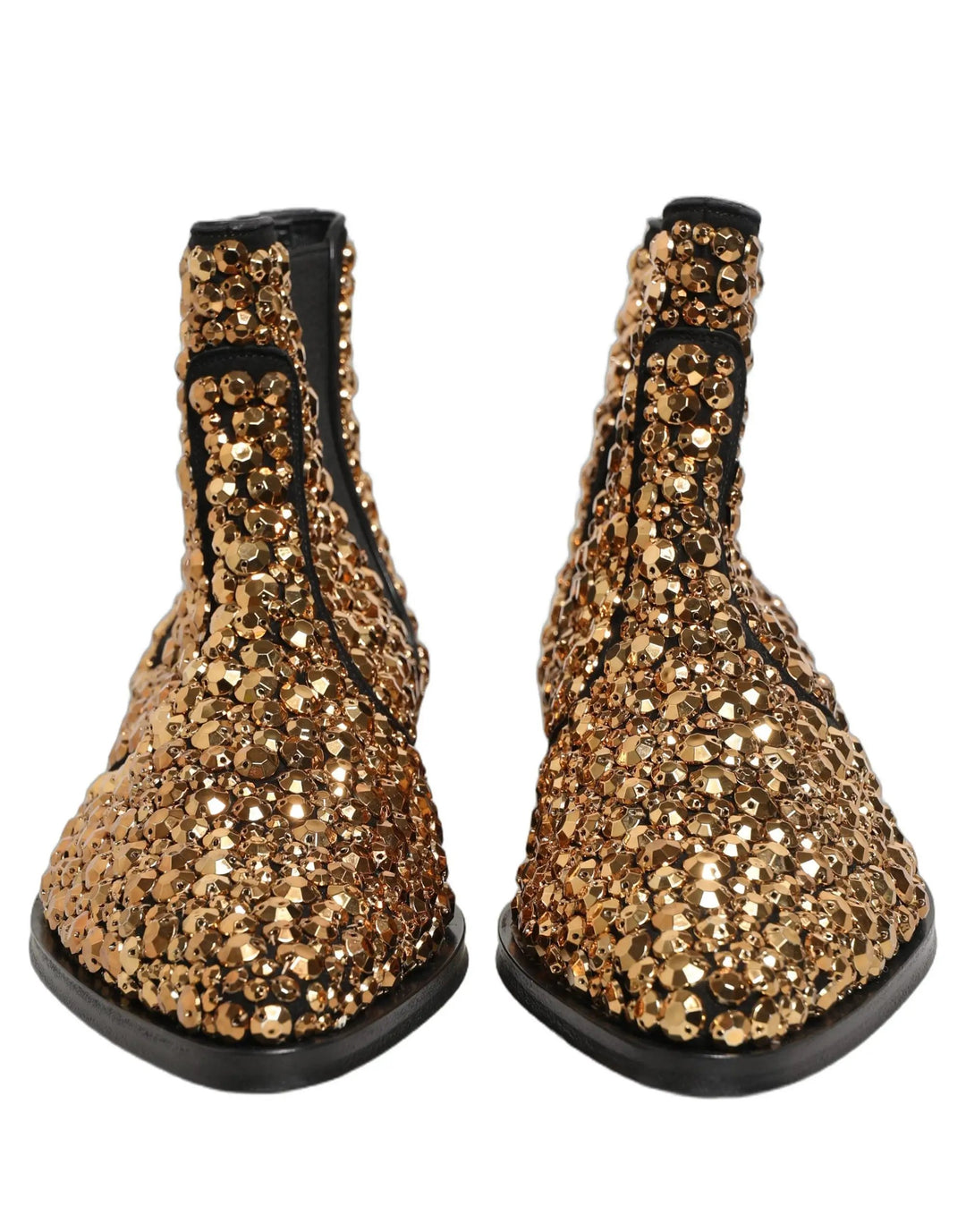 Dolce &amp; Gabbana Sample Sale | Dolce &amp; Gabbana Gold Embellished Chelsea Ankle Boots Shoes - | Designer outlet