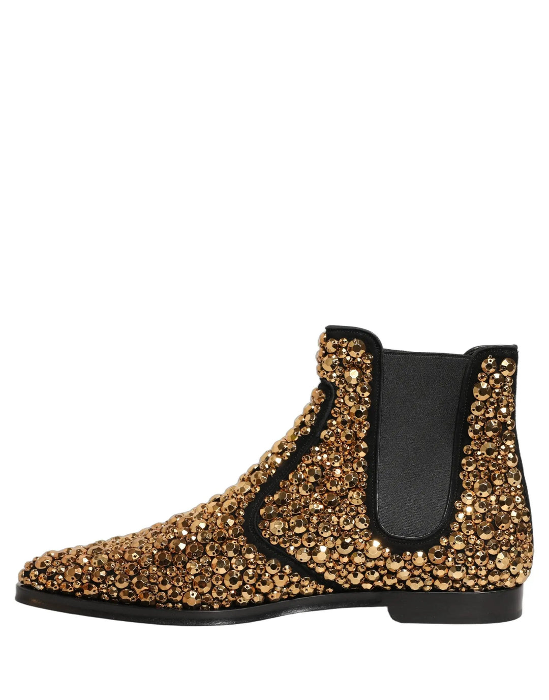 Dolce &amp; Gabbana Sample Sale | Dolce &amp; Gabbana Gold Embellished Chelsea Ankle Boots Shoes - | Designer outlet