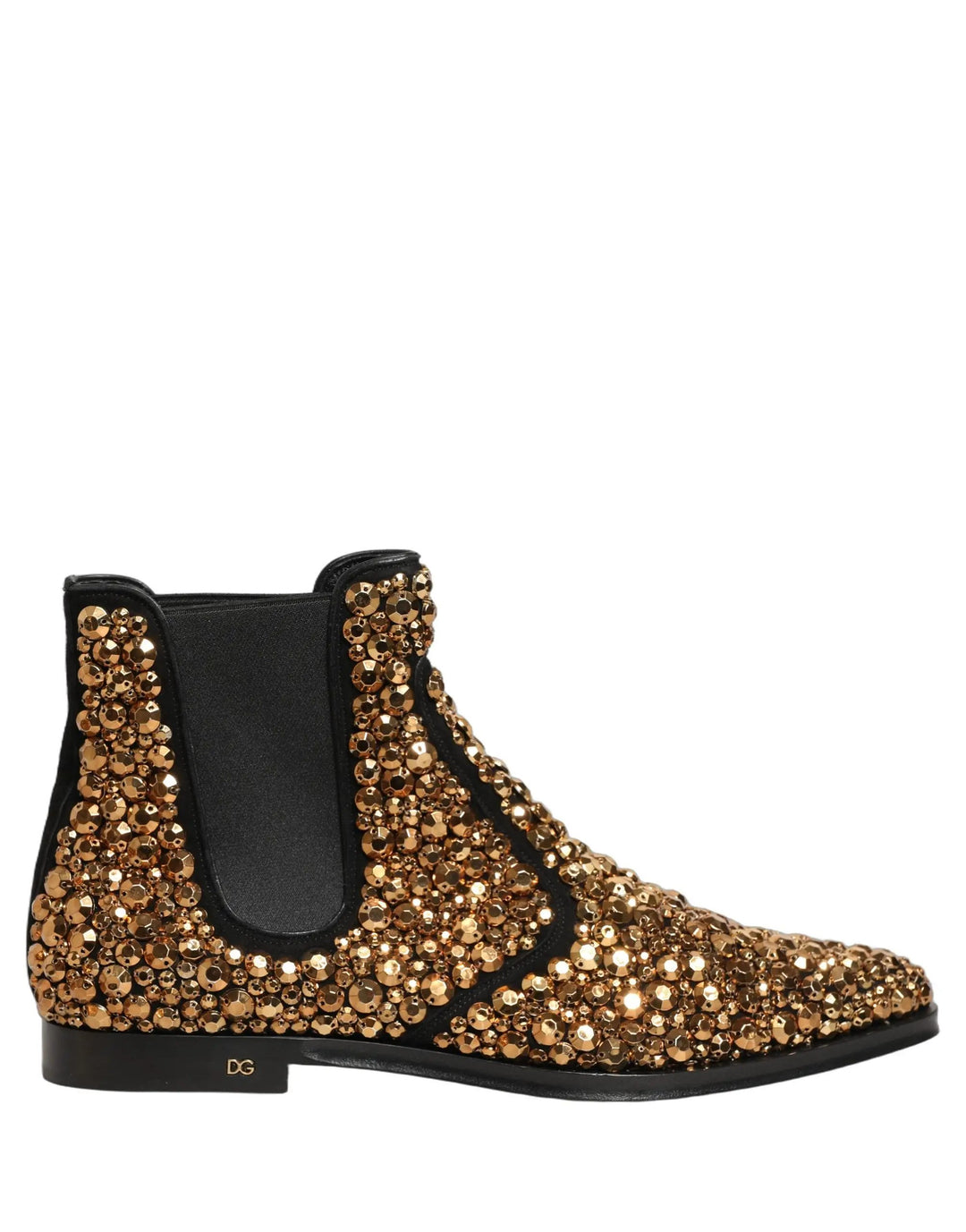 Dolce &amp; Gabbana Sample Sale | Dolce &amp; Gabbana Gold Embellished Chelsea Ankle Boots Shoes - | Designer outlet