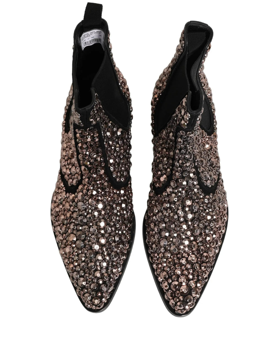 Dolce &amp; Gabbana Sample Sale | Dolce &amp; Gabbana Silver Embellished Chelsea Ankle Boots Shoes - | Designer outlet