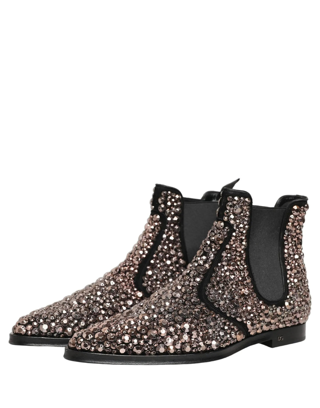 Dolce &amp; Gabbana Sample Sale | Dolce &amp; Gabbana Silver Embellished Chelsea Ankle Boots Shoes - | Designer outlet