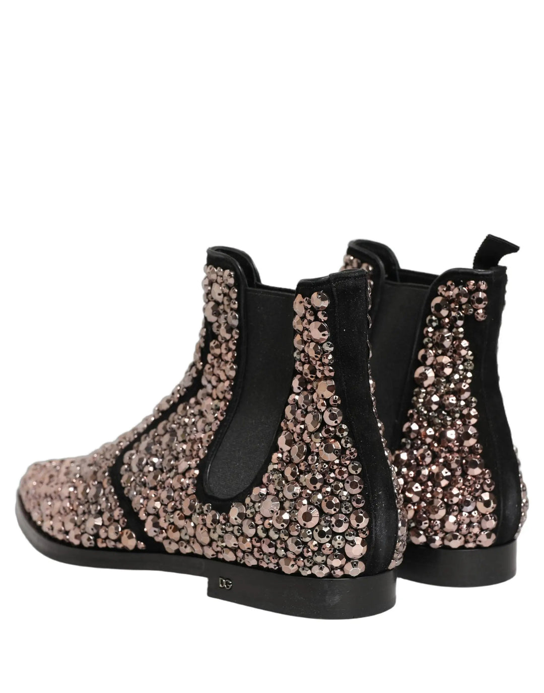 Dolce &amp; Gabbana Sample Sale | Dolce &amp; Gabbana Silver Embellished Chelsea Ankle Boots Shoes - | Designer outlet