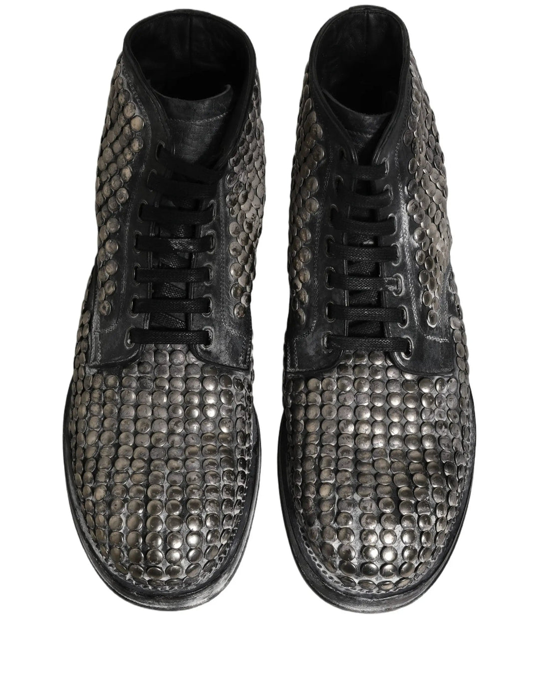 Dolce &amp; Gabbana Sample Sale | Dolce &amp; Gabbana Black Leather Runway Studs Ankle Boots Shoes - | Designer outlet