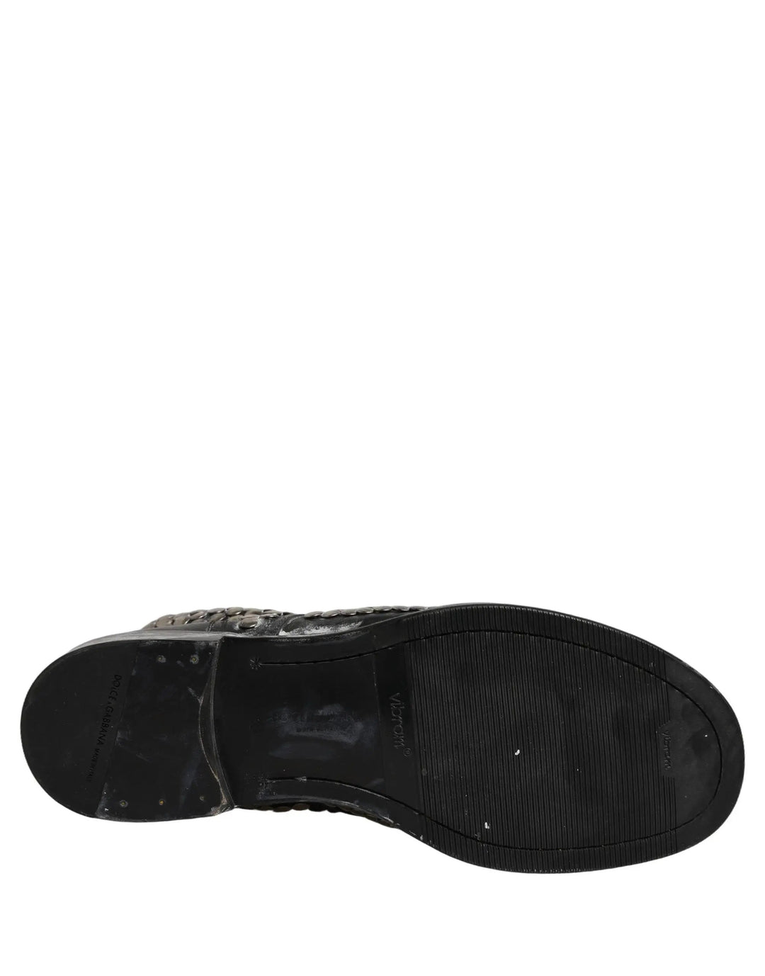 Dolce &amp; Gabbana Sample Sale | Dolce &amp; Gabbana Black Leather Runway Studs Ankle Boots Shoes - | Designer outlet