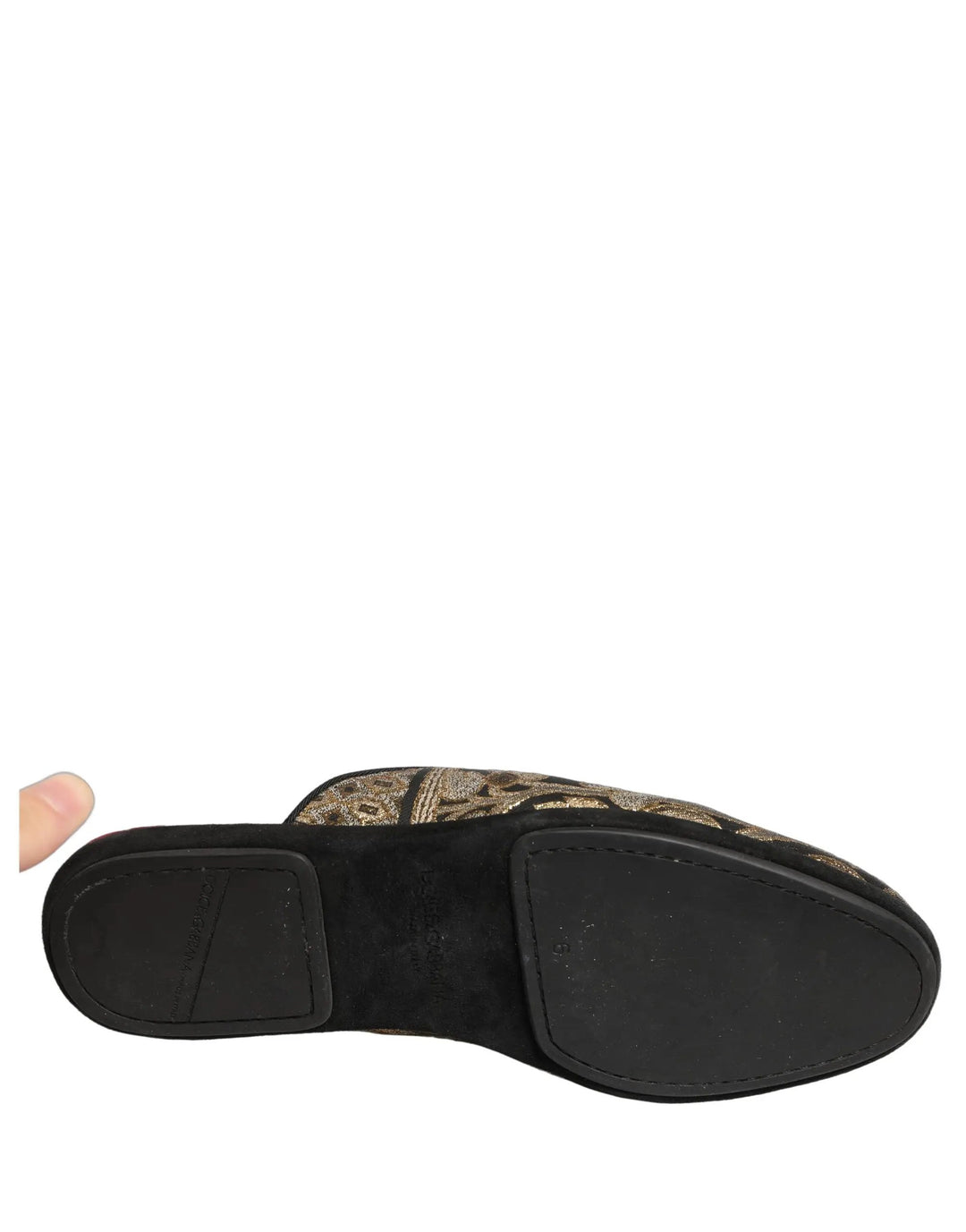 Dolce &amp; Gabbana Sample Sale | Dolce &amp; Gabbana Black Floral Jacquard Flats Sandals Men Shoes - | Designer outlet