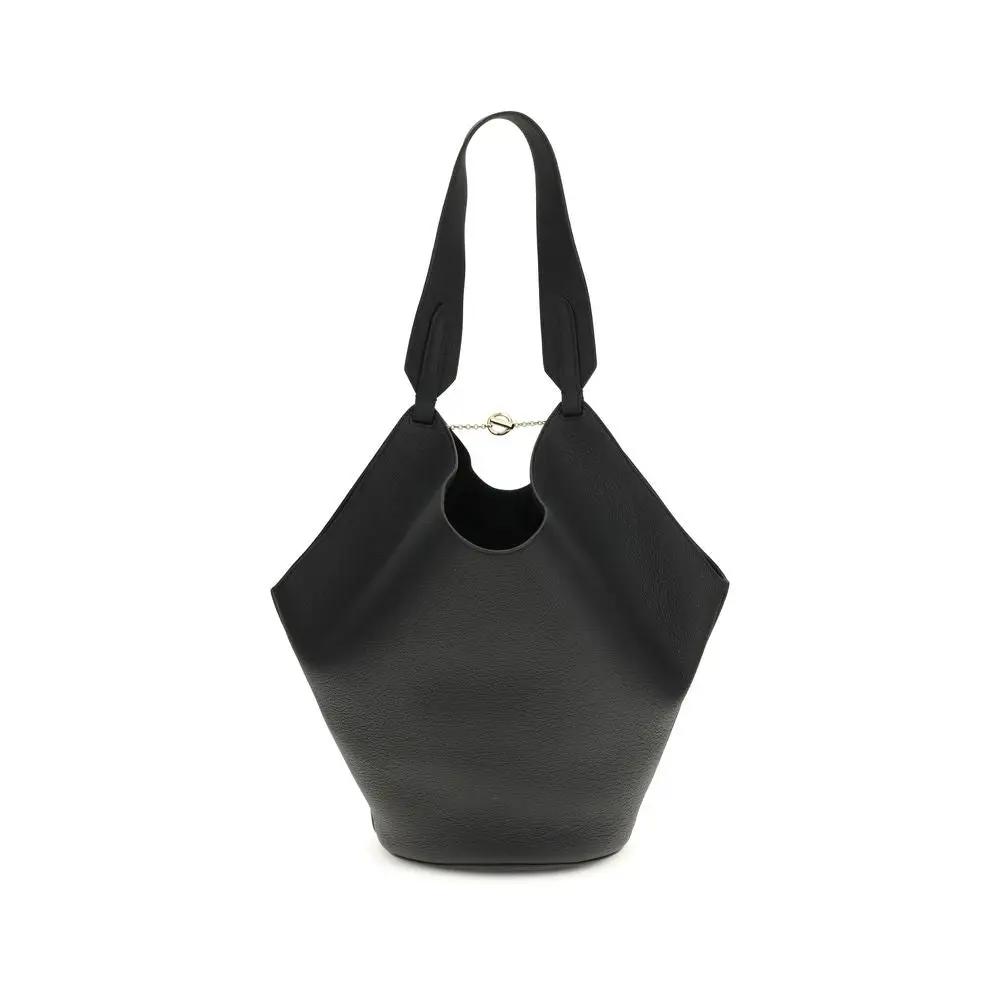 Khaite Sample Sale | Khaite Black Calf Leather Bos Taurus Shoulder Bag - | Designer outlet
