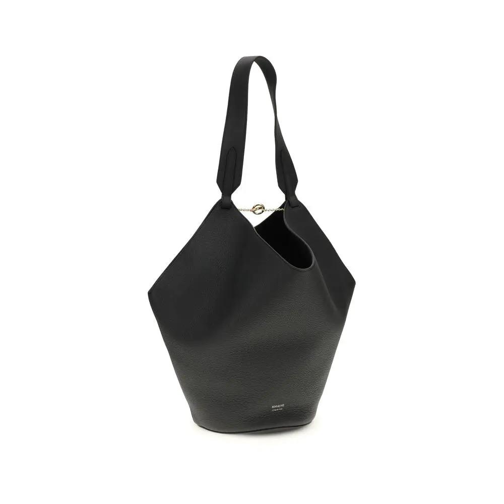 Khaite Sample Sale | Khaite Black Calf Leather Bos Taurus Shoulder Bag - | Designer outlet