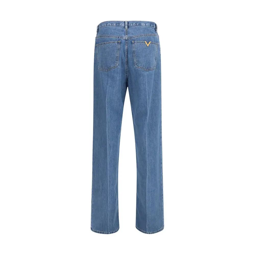 Valentino Sample Sale | Valentino Blue Cotton Straight-Leg Jeans - | Designer outlet