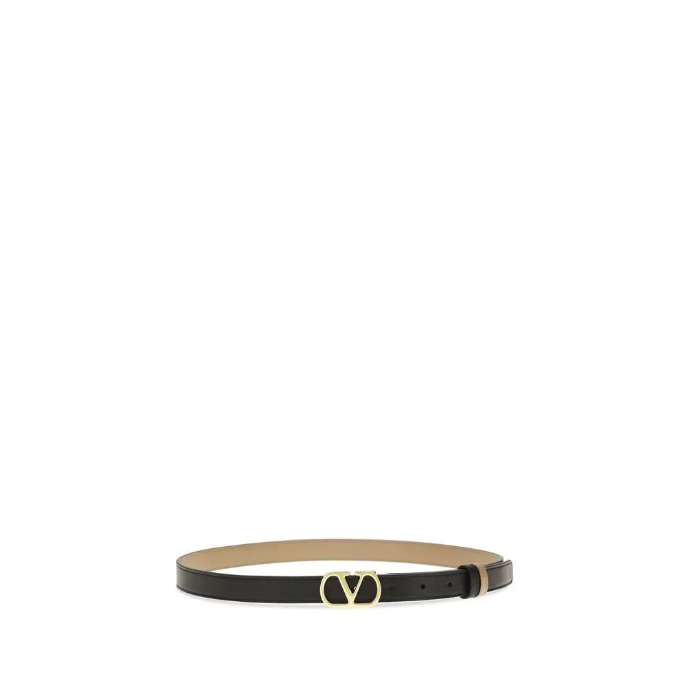 Valentino Garavani Sample Sale | Valentino Garavani Black Calf Leather Bos Taurus Regular Belt - | Designer outlet