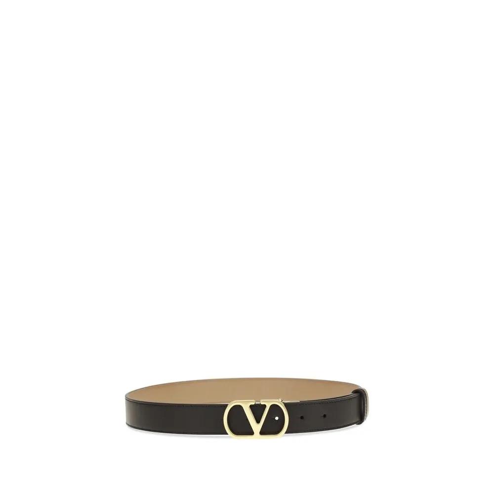 Valentino Garavani Sample Sale | Valentino Garavani Black Calf Leather Bos Taurus Regular Belt - | Designer outlet