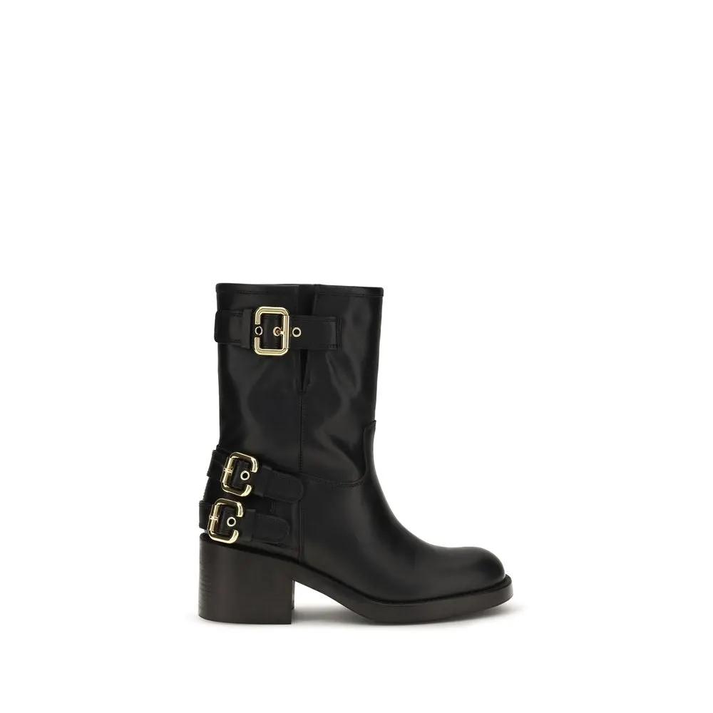Chloé Sample Sale | Chloé Black Calf Leather Bos Taurus Ankle Boots - | Designer outlet