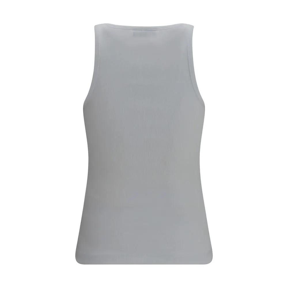 Ganni Sample Sale | Ganni White Cotton Sleeveles T-Shirt - | Designer outlet