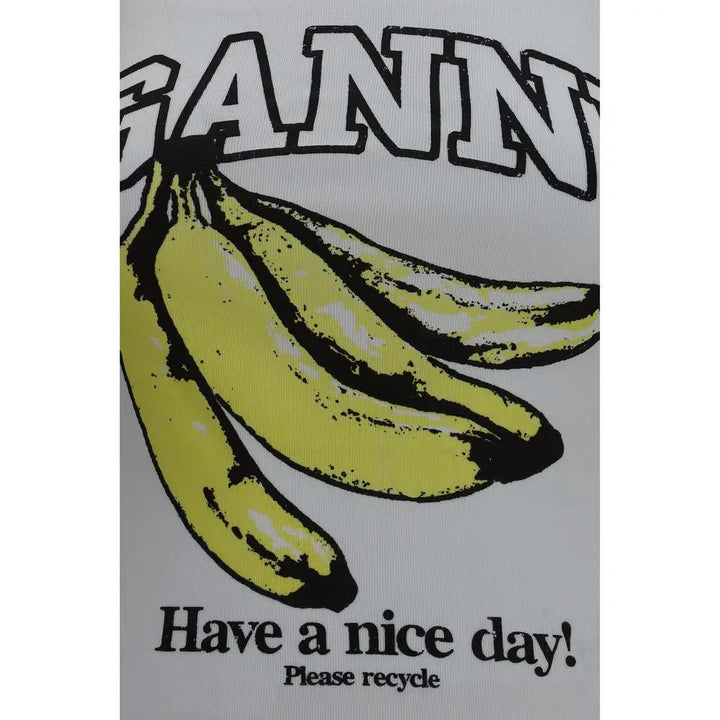 Ganni Sample Sale | Ganni White Cotton Sleeveles T-Shirt - | Designer outlet