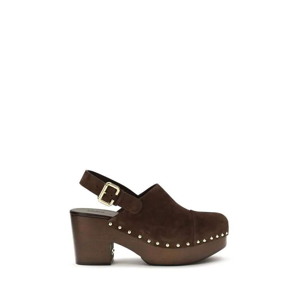 Chloé Sample Sale | Chloé Brown Calf Leather Bos Taurus Clogs - | Designer outlet