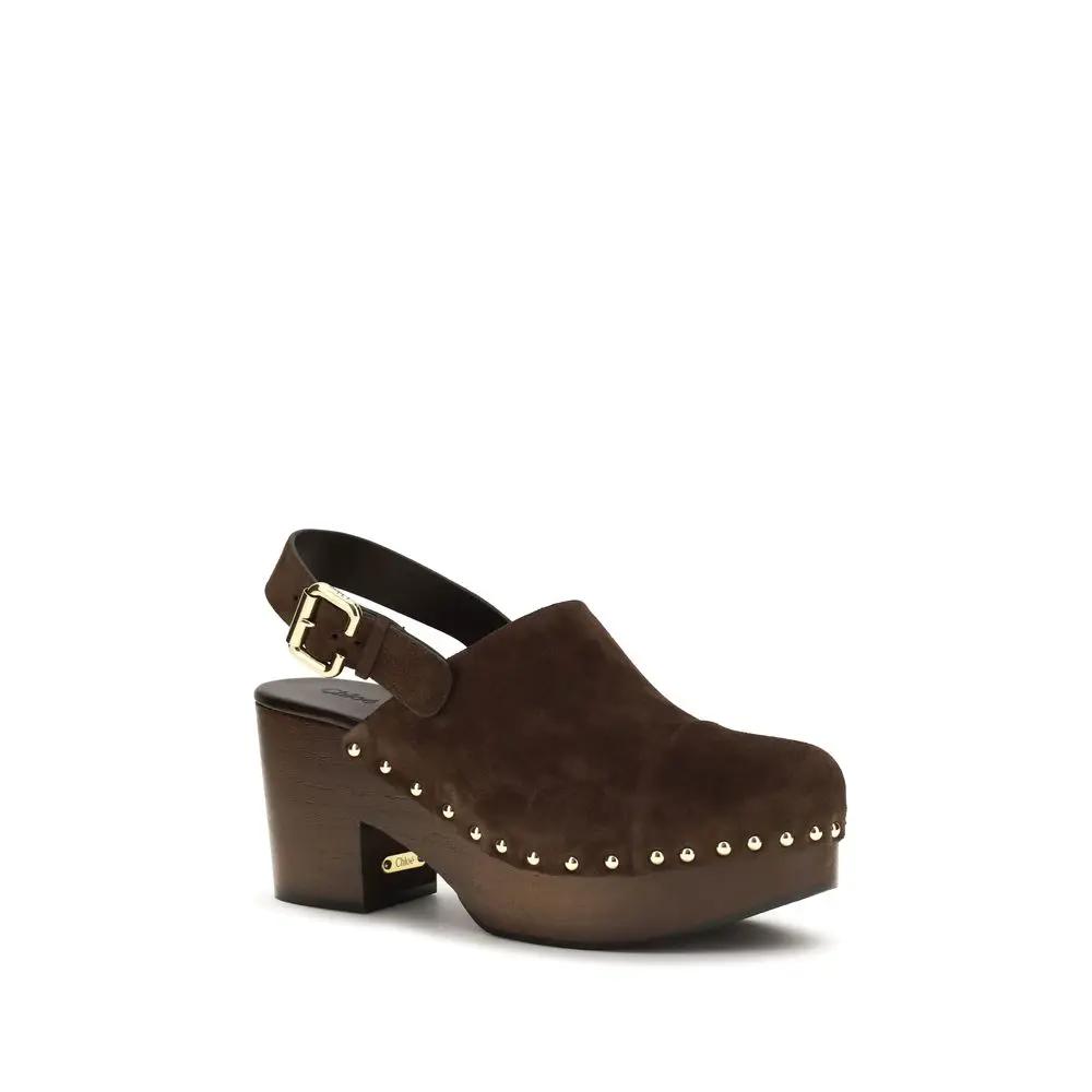 Chloé Sample Sale | Chloé Brown Calf Leather Bos Taurus Clogs - | Designer outlet