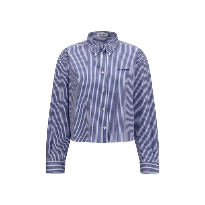 Miu Miu Sample Sale | Miu Miu Blue Cotton Dress Shirt - | Designer outlet
