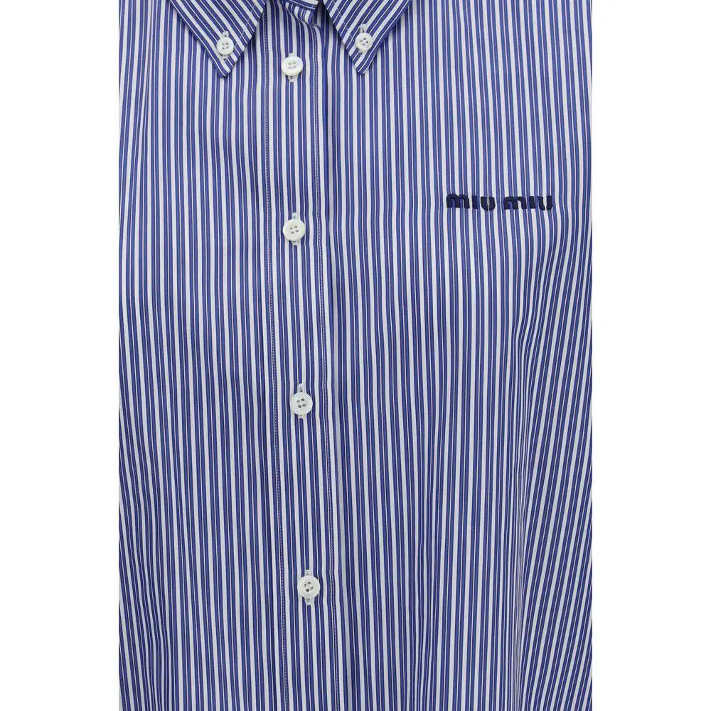 Miu Miu Sample Sale | Miu Miu Blue Cotton Dress Shirt - | Designer outlet