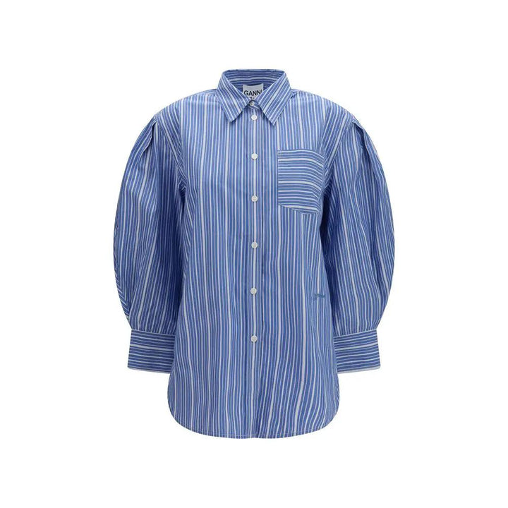 Ganni Sample Sale | Ganni Blue Cotton Pattern Shirt - | Designer outlet