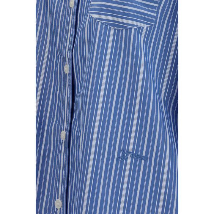 Ganni Sample Sale | Ganni Blue Cotton Pattern Shirt - | Designer outlet