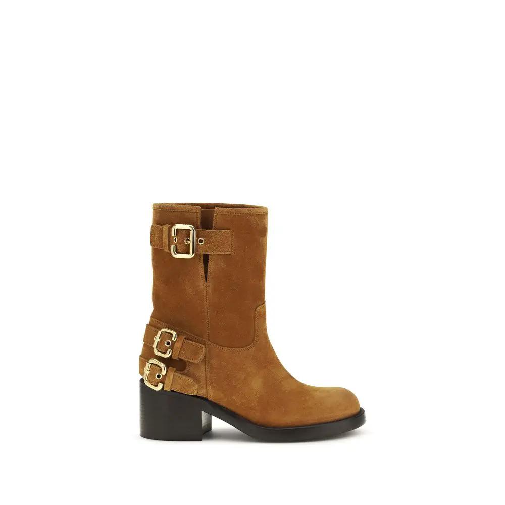 Chloé Sample Sale | Chloé Brown Calf Leather Bos Taurus Ankle Boots - | Designer outlet