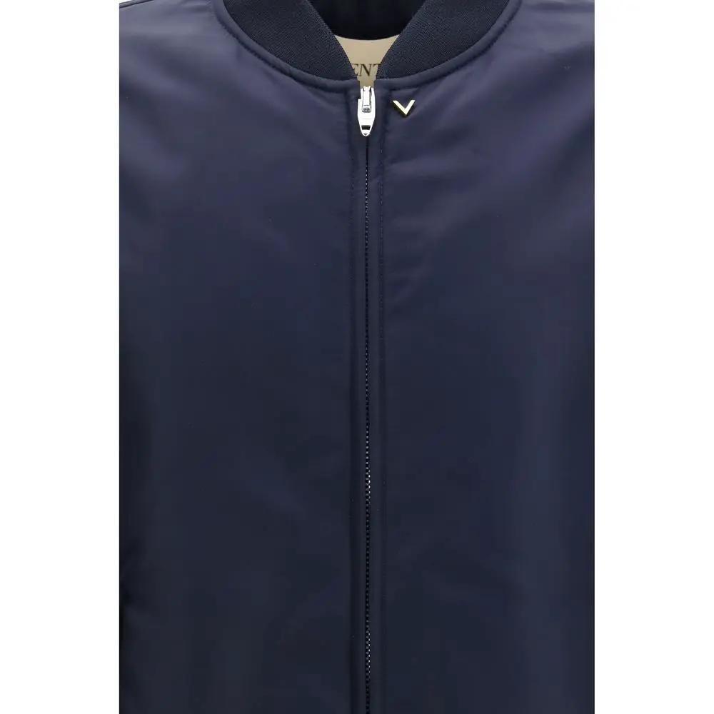 Valentino Sample Sale | Valentino Blue Polyamide Bomber - | Designer outlet