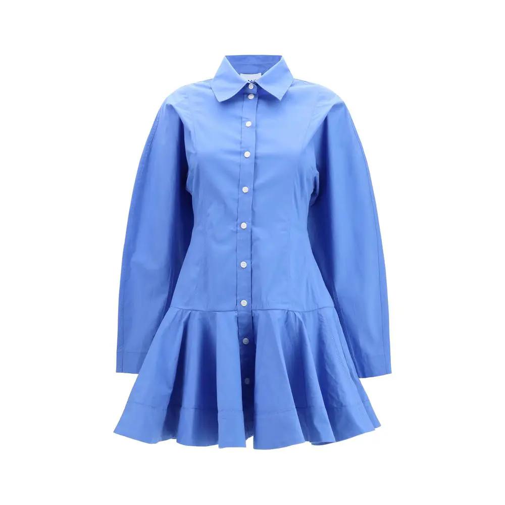 Ganni Sample Sale | Ganni Blue Cotton Casual Dress - | Designer outlet