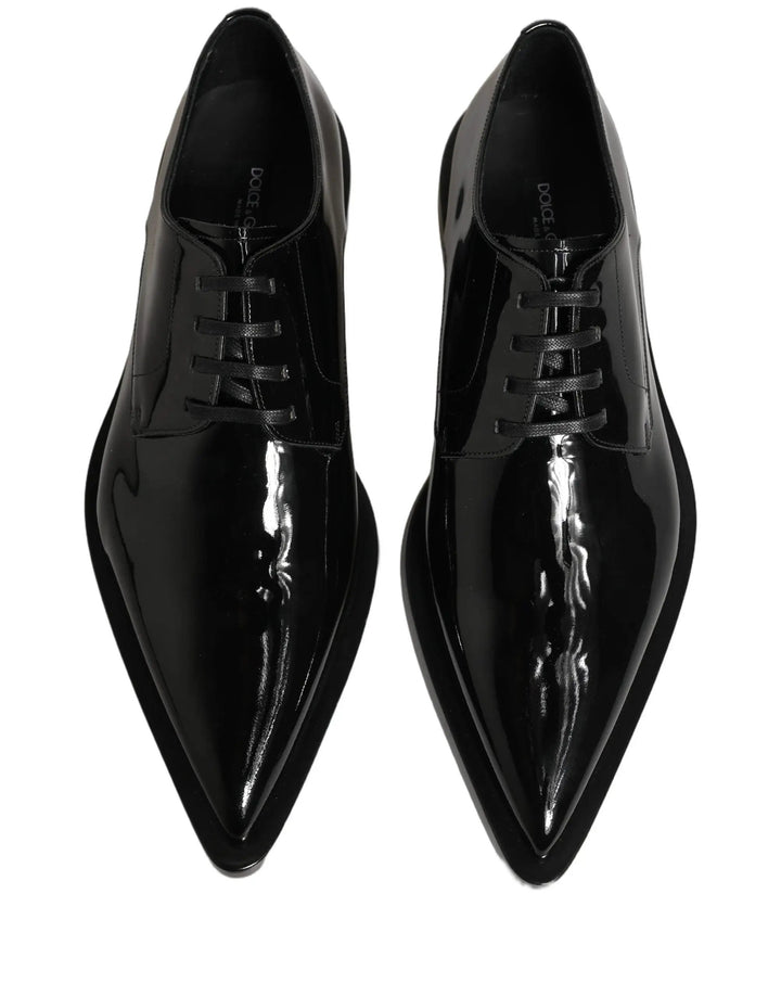 Dolce &amp; Gabbana Sample Sale | Dolce &amp; Gabbana Black Leather Men Derby Dress Formal Shoes - | Designer outlet