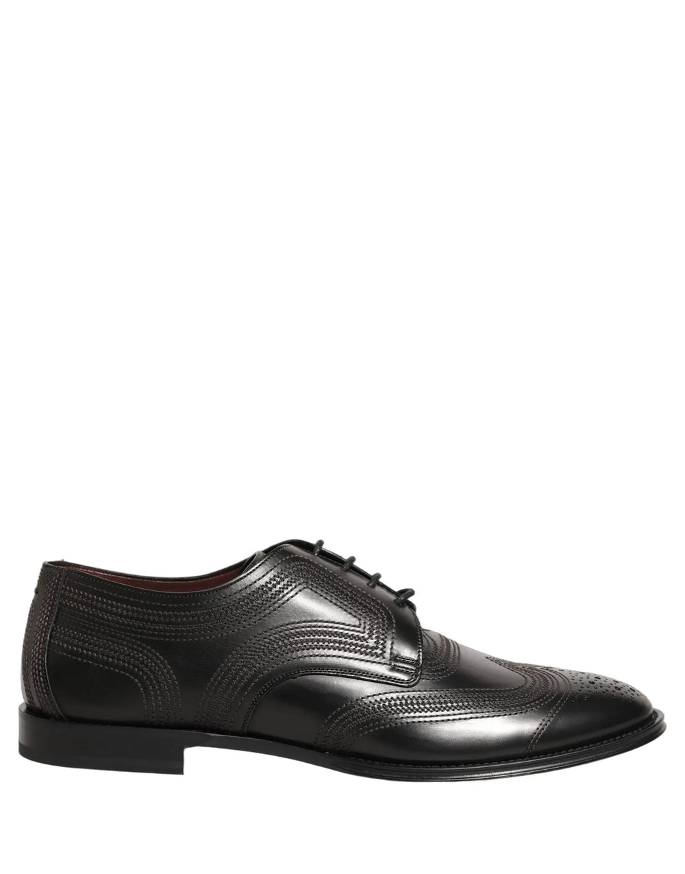 Dolce & Gabbana Sample Sale | Dolce & Gabbana Black Embroidered Leather Derby Dress Shoes - | Designer outlet