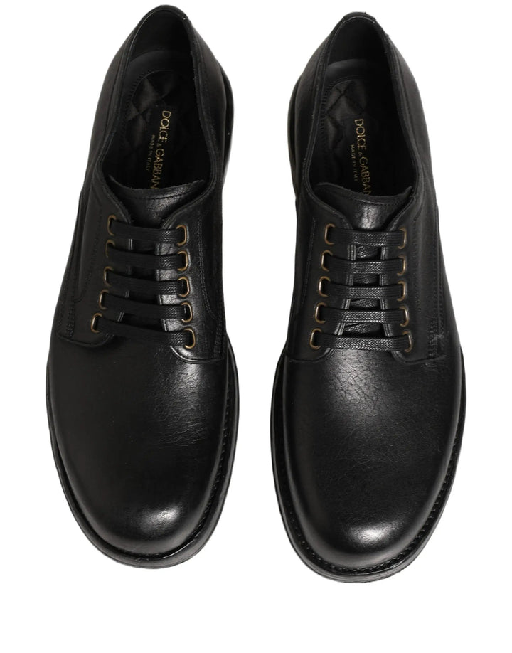 Dolce &amp; Gabbana Sample Sale | Dolce &amp; Gabbana Black Leather Lace Up Derby Dress Men Shoes - | Designer outlet