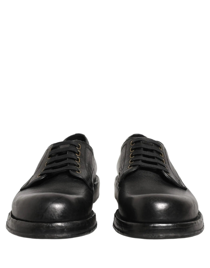 Dolce &amp; Gabbana Sample Sale | Dolce &amp; Gabbana Black Leather Lace Up Derby Dress Men Shoes - | Designer outlet