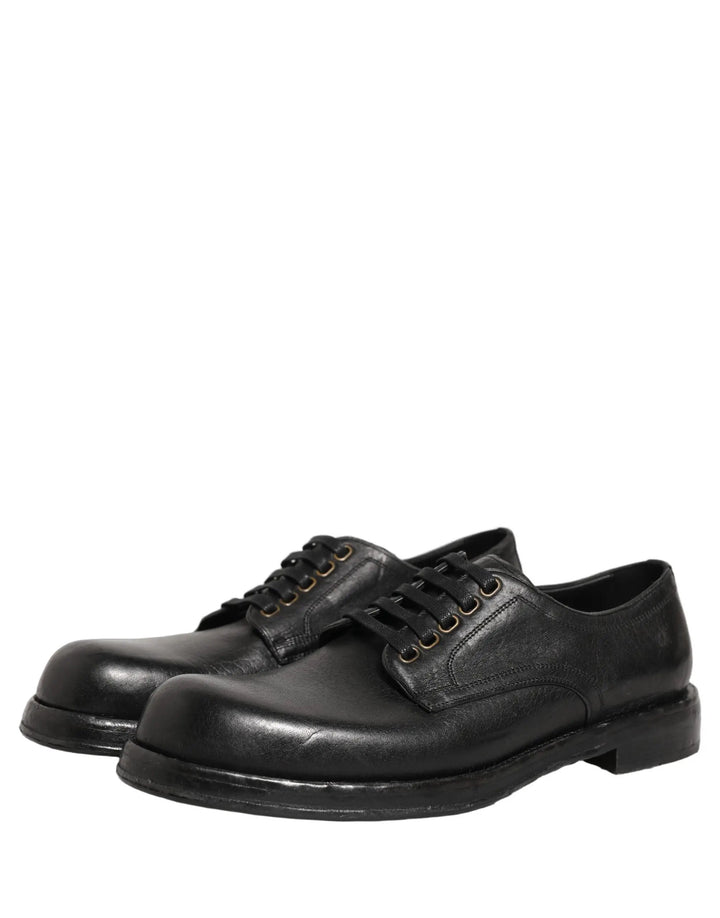 Dolce &amp; Gabbana Sample Sale | Dolce &amp; Gabbana Black Leather Lace Up Derby Dress Men Shoes - | Designer outlet
