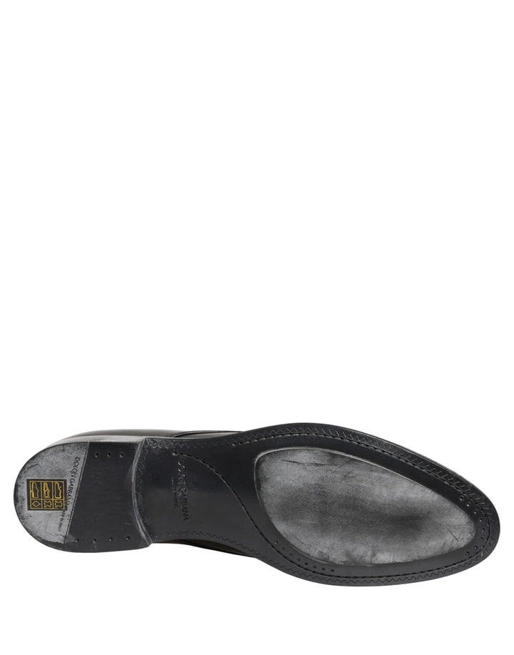 Dolce &amp; Gabbana Sample Sale | Dolce &amp; Gabbana Dress Black Leather Lace Up Derby Men Shoes - | Designer outlet