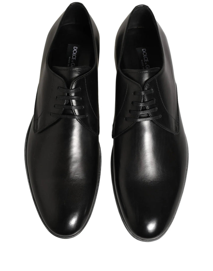Dolce &amp; Gabbana Sample Sale | Dolce &amp; Gabbana Dress Black Leather Lace Up Derby Men Shoes - | Designer outlet
