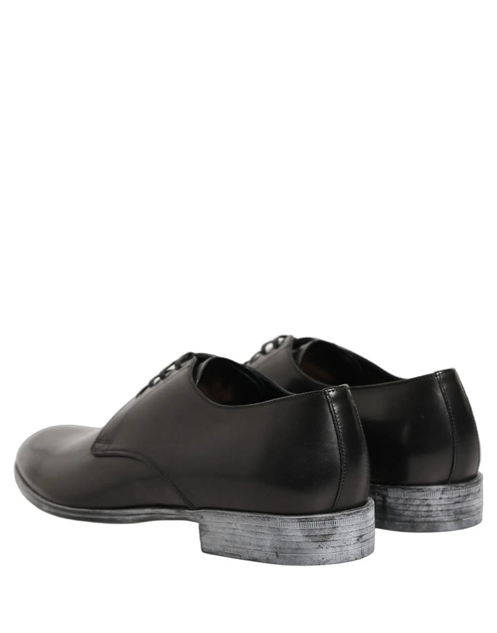 Dolce &amp; Gabbana Sample Sale | Dolce &amp; Gabbana Dress Black Leather Lace Up Derby Men Shoes - | Designer outlet