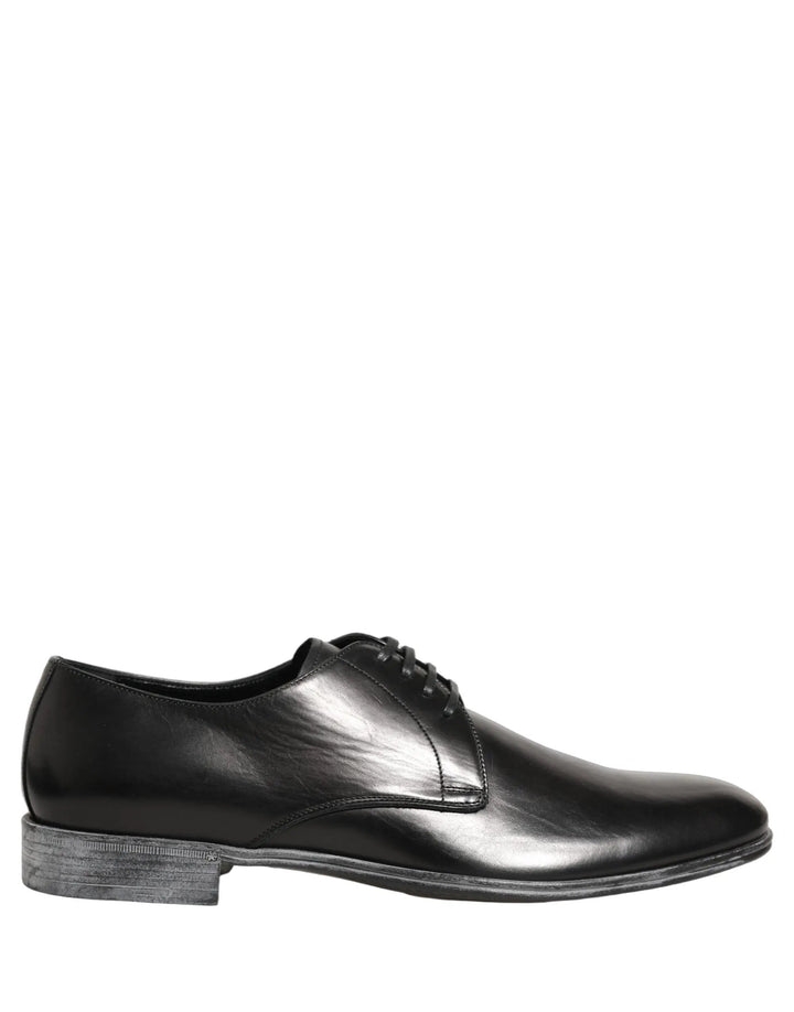 Dolce &amp; Gabbana Sample Sale | Dolce &amp; Gabbana Dress Black Leather Lace Up Derby Men Shoes - | Designer outlet