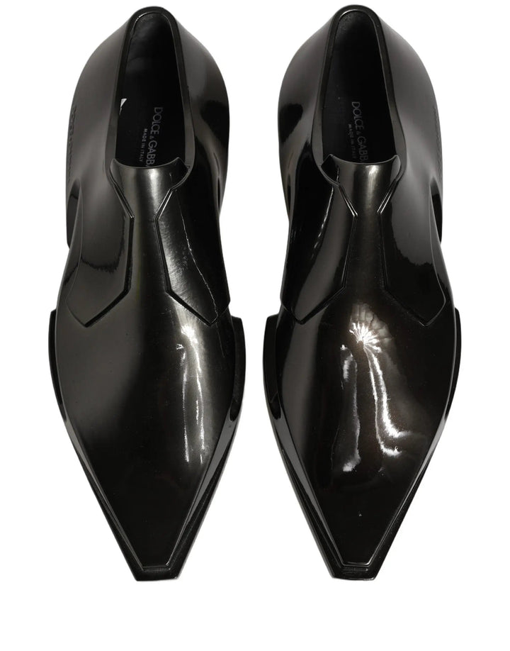 Dolce &amp; Gabbana Sample Sale | Dolce &amp; Gabbana Dress Shiny Black Slip On Plastic Dress Shoes - | Designer outlet