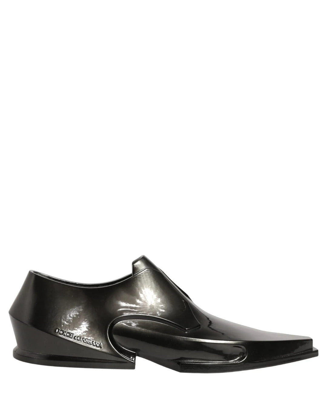 Dolce & Gabbana Sample Sale | Dolce & Gabbana Dress Shiny Black Slip On Plastic Dress Shoes - | Designer outlet