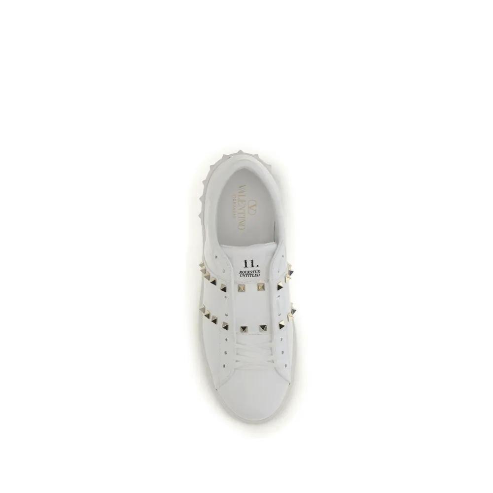 Valentino Garavani Sample Sale | Valentino Garavani White Calf Leather Bos Taurus Sneakers - | Designer outlet