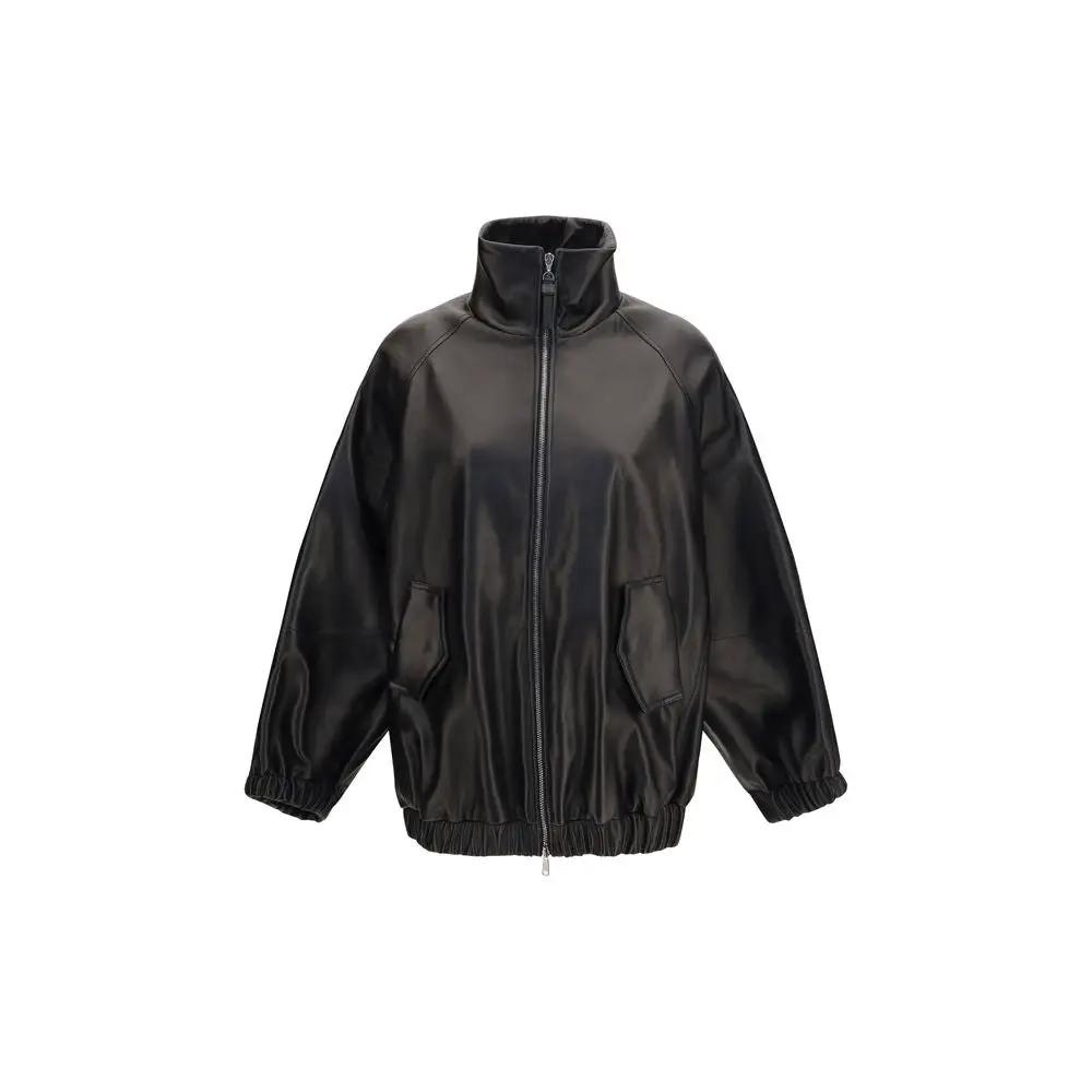 Brunello Cucinelli Sample Sale | Brunello Cucinelli Black Lamb Ovis Aries Aries Leather Jacket - | Designer outlet