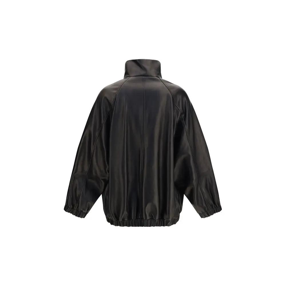 Brunello Cucinelli Sample Sale | Brunello Cucinelli Black Lamb Ovis Aries Aries Leather Jacket - | Designer outlet