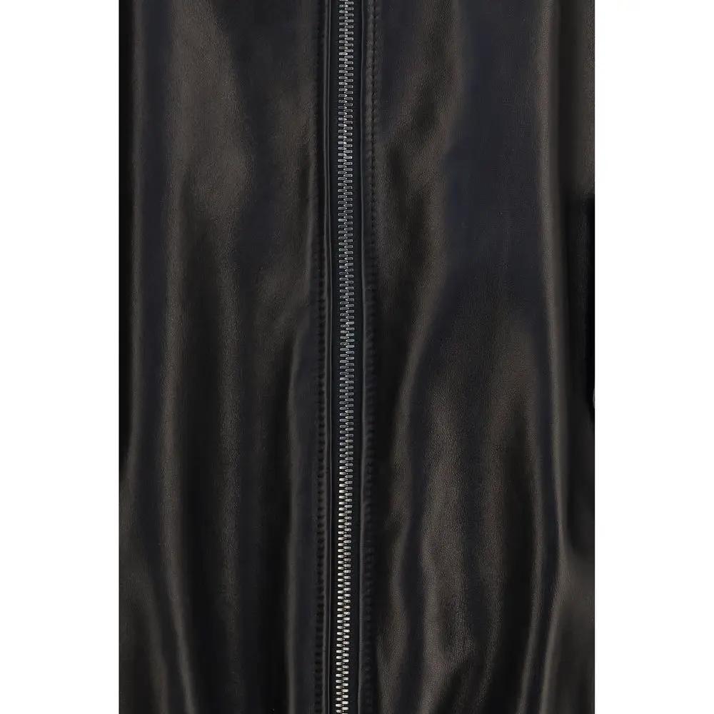 Brunello Cucinelli Sample Sale | Brunello Cucinelli Black Lamb Ovis Aries Aries Leather Jacket - | Designer outlet