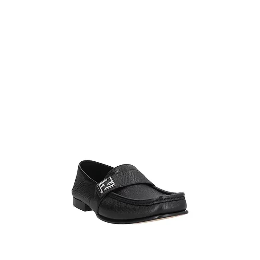 Fendi Sample Sale | Fendi Black Calfskin Slip-On Loafers - | Designer outlet