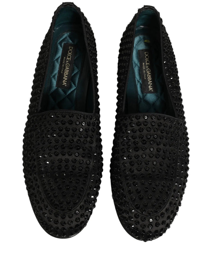 Dolce &amp; Gabbana Sample Sale | Dolce &amp; Gabbana Black Rhinestone Embellished Loafers Shoes - | Designer outlet