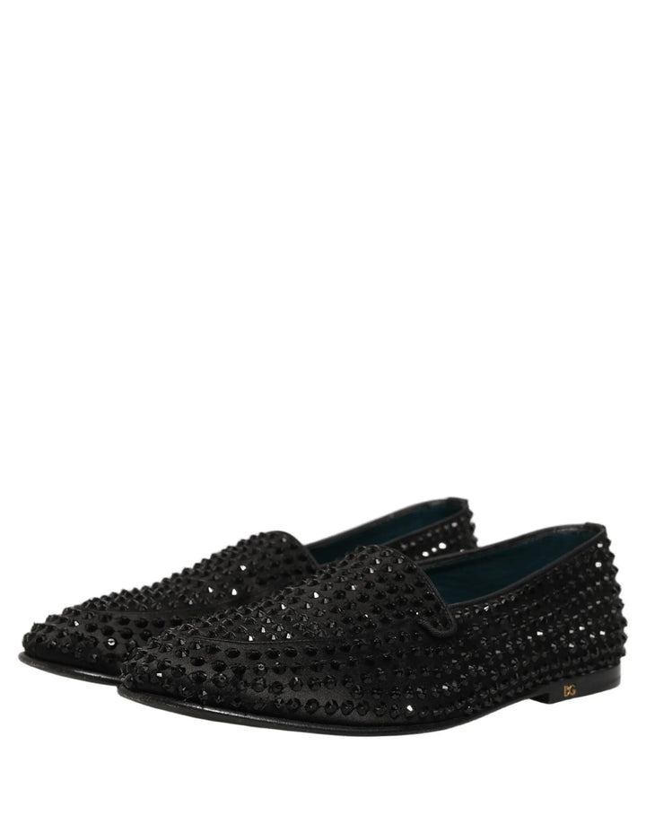 Dolce &amp; Gabbana Sample Sale | Dolce &amp; Gabbana Black Rhinestone Embellished Loafers Shoes - | Designer outlet