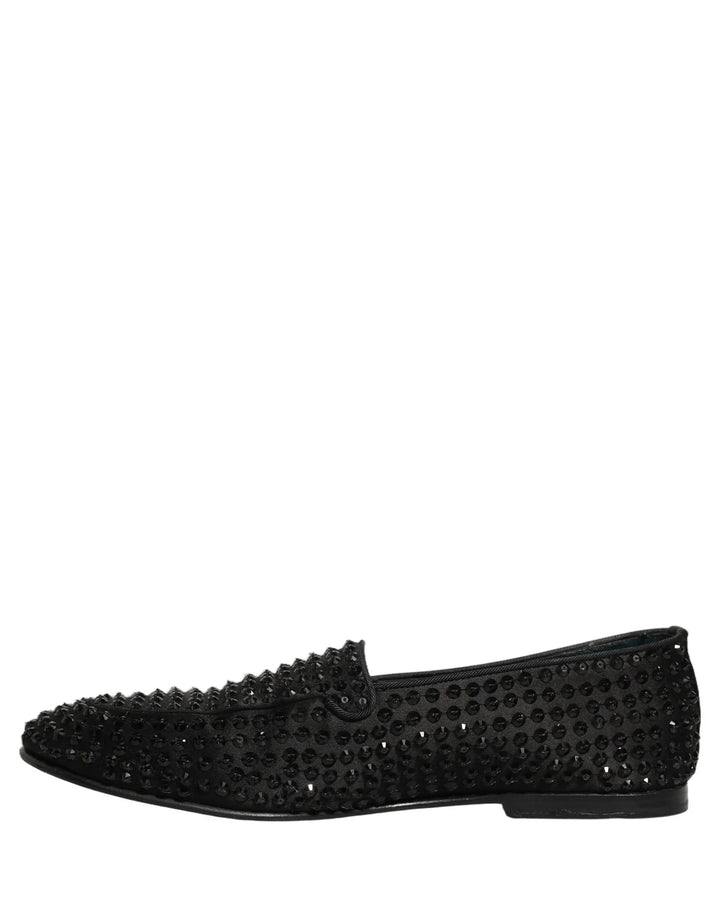 Dolce &amp; Gabbana Sample Sale | Dolce &amp; Gabbana Black Rhinestone Embellished Loafers Shoes - | Designer outlet
