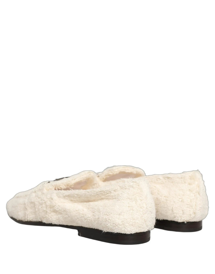 Dolce &amp; Gabbana Sample Sale | Dolce &amp; Gabbana White Fur Shearling Men Dress Loafers Shoes - | Designer outlet
