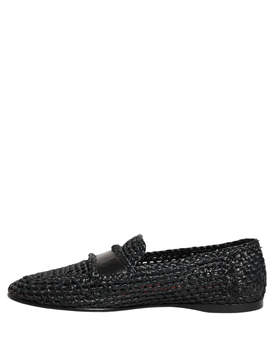 Dolce &amp; Gabbana Sample Sale | Dolce &amp; Gabbana Black Woven Raffia Slip On Loafers Shoes - | Designer outlet